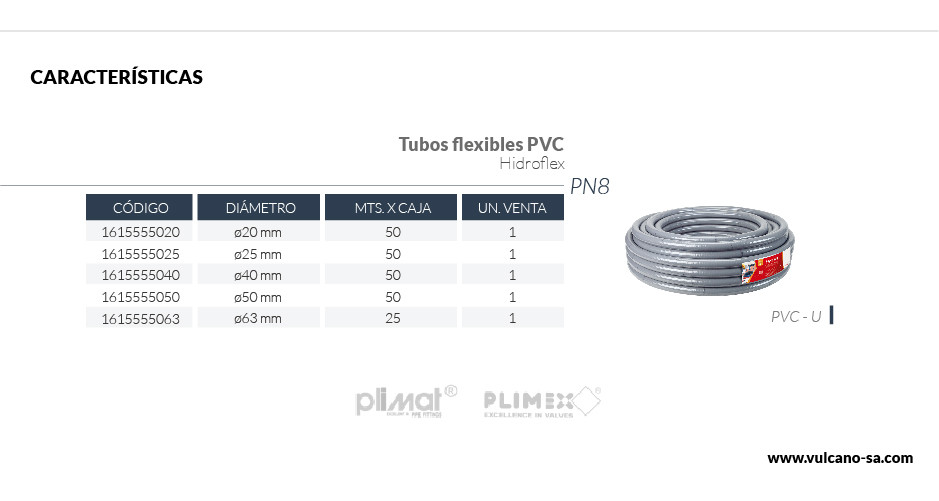 Tubo flexible PVC ø20 mm (Hidroflex)