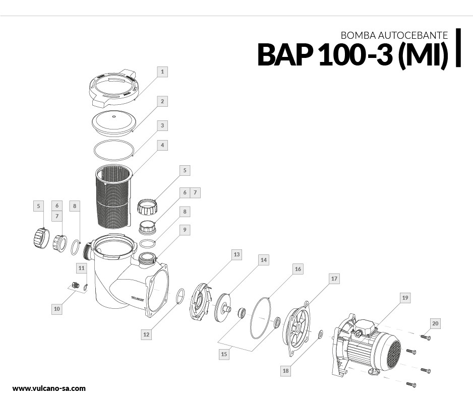 Bomba autocebante BAP 100-3 (MI)