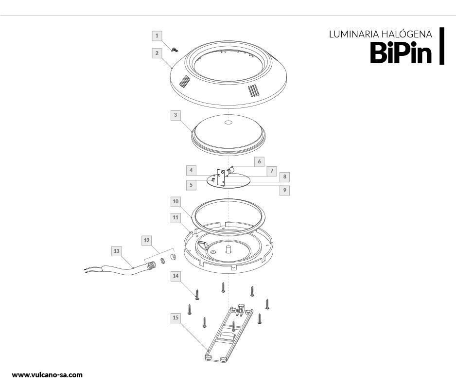 Luminaria para adosar BiPin 100W (LR)