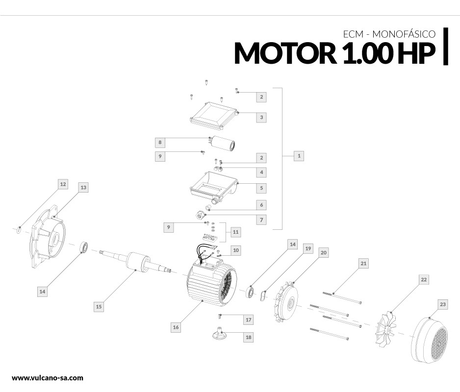 Motor centrífuga 1.00 HP - Monofásico