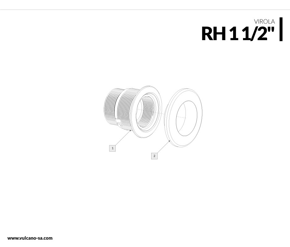 Virola aro blanco RH 1 1/2" - Hormigón